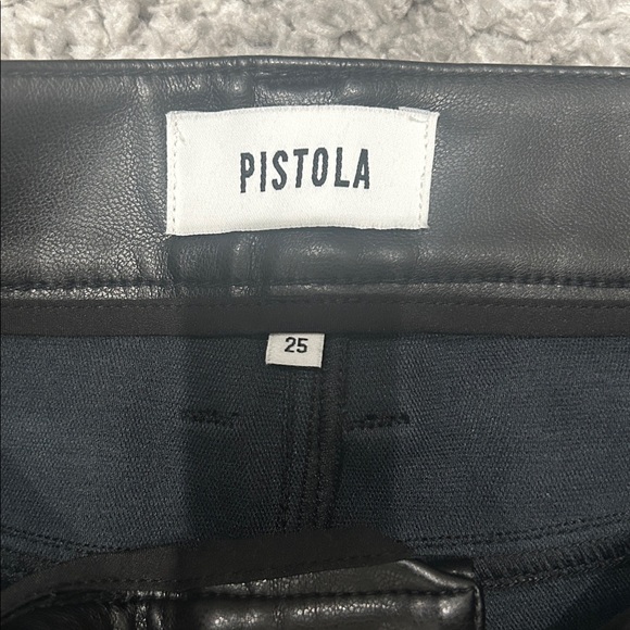 NWOT Pistola Ally High Rise Ankle Boot Faux Leather Jean - Onyx Size 25 - Picture 5 of 6